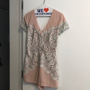 Pink lace BeBe romper